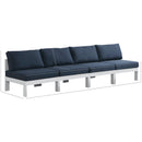  Meridian Nizuc 120" Navy Water Resistant Fabric Upholstered 4 pc Outdoor Patio Armless Modular IMAGE 8