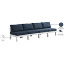  Meridian Nizuc 120" Navy Water Resistant Fabric Upholstered 4 pc Outdoor Patio Armless Modular IMAGE 9