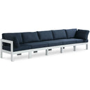  Meridian Nizuc 150" Navy Water Resistant Fabric Upholstered 5 pc Outdoor Patio Modular Sofa IMAGE 1