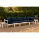  Meridian Nizuc 150" Navy Water Resistant Fabric Upholstered 5 pc Outdoor Patio Modular Sofa IMAGE 2