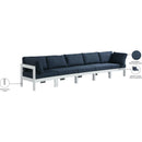  Meridian Nizuc 150" Navy Water Resistant Fabric Upholstered 5 pc Outdoor Patio Modular Sofa IMAGE 9
