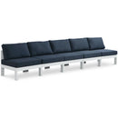  Meridian Nizuc 150" Navy Water Resistant Fabric Upholstered 5 pc Outdoor Patio Armless Modular IMAGE 1