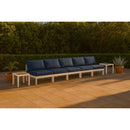  Meridian Nizuc 150" Navy Water Resistant Fabric Upholstered 5 pc Outdoor Patio Armless Modular IMAGE 2