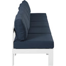  Meridian Nizuc 150" Navy Water Resistant Fabric Upholstered 5 pc Outdoor Patio Armless Modular IMAGE 4