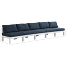 Meridian Nizuc 150" Navy Water Resistant Fabric Upholstered 5 pc Outdoor Patio Armless Modular IMAGE 8