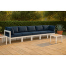  Meridian Nizuc 180" Navy Water Resistant Fabric Upholstered 6 pc Outdoor Patio Modular Sofa IMAGE 2