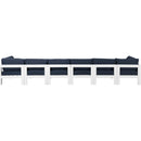  Meridian Nizuc 180" Navy Water Resistant Fabric Upholstered 6 pc Outdoor Patio Modular Sofa IMAGE 3