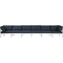  Meridian Nizuc 180" Navy Water Resistant Fabric Upholstered 6 pc Outdoor Patio Modular Sofa IMAGE 5