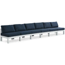  Meridian Nizuc 180" Navy Water Resistant Fabric Upholstered 6 pc Outdoor Patio Armless Modular IMAGE 1