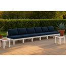  Meridian Nizuc 180" Navy Water Resistant Fabric Upholstered 6 pc Outdoor Patio Armless Modular IMAGE 2