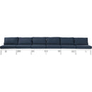  Meridian Nizuc 180" Navy Water Resistant Fabric Upholstered 6 pc Outdoor Patio Armless Modular IMAGE 5