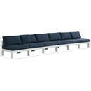  Meridian Nizuc 180" Navy Water Resistant Fabric Upholstered 6 pc Outdoor Patio Armless Modular IMAGE 8