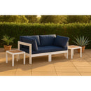  Meridian Nizuc 60" Navy Water Resistant Fabric Upholstered 2 pc Outdoor Patio Modular Loveseat IMAGE 2
