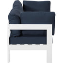  Meridian Nizuc 60" Navy Water Resistant Fabric Upholstered 2 pc Outdoor Patio Modular Loveseat IMAGE 4