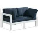 Meridian Nizuc 60" Navy Water Resistant Fabric Upholstered 2 pc Outdoor Patio Modular Loveseat IMAGE 8