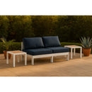  Meridian Nizuc 60" Navy Water Resistant Fabric Upholstered 2 pc Outdoor Patio Armless Modular IMAGE 2