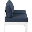  Meridian Nizuc 60" Navy Water Resistant Fabric Upholstered 2 pc Outdoor Patio Armless Modular IMAGE 4