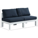  Meridian Nizuc 60" Navy Water Resistant Fabric Upholstered 2 pc Outdoor Patio Armless Modular IMAGE 8