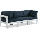  Meridian Nizuc 90" Navy Water Resistant Fabric Upholstered 3 pc Outdoor Patio Modular Sofa IMAGE 1