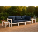  Meridian Nizuc 90" Navy Water Resistant Fabric Upholstered 3 pc Outdoor Patio Modular Sofa IMAGE 2