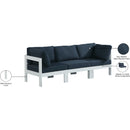  Meridian Nizuc 90" Navy Water Resistant Fabric Upholstered 3 pc Outdoor Patio Modular Sofa IMAGE 9