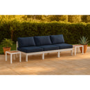  Meridian Nizuc 90" Navy Water Resistant Fabric Upholstered 3 pc Outdoor Patio Armless Modular IMAGE 2