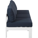  Meridian Nizuc 90" Navy Water Resistant Fabric Upholstered 3 pc Outdoor Patio Armless Modular IMAGE 4