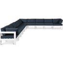  Meridian Nizuc 180" Navy Water Resistant Fabric Upholstered 10 pc Outdoor Patio Modular Sectional IMAGE 1