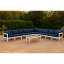  Meridian Nizuc 180" Navy Water Resistant Fabric Upholstered 10 pc Outdoor Patio Modular Sectional IMAGE 2