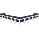  Meridian Nizuc 180" Navy Water Resistant Fabric Upholstered 10 pc Outdoor Patio Modular Sectional IMAGE 3