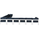  Meridian Nizuc 180" Navy Water Resistant Fabric Upholstered 10 pc Outdoor Patio Modular Sectional IMAGE 4