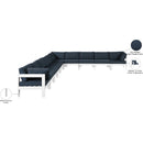  Meridian Nizuc 180" Navy Water Resistant Fabric Upholstered 10 pc Outdoor Patio Modular Sectional IMAGE 8