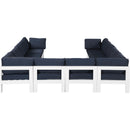  Meridian Nizuc 120" Navy Water Resistant Fabric Upholstered 10 pc Outdoor Patio Modular Sectional IMAGE 3