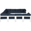  Meridian Nizuc 120" Navy Water Resistant Fabric Upholstered 10 pc Outdoor Patio Modular Sectional IMAGE 4