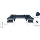  Meridian Nizuc 120" Navy Water Resistant Fabric Upholstered 10 pc Outdoor Patio Modular Sectional IMAGE 8