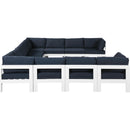  Meridian Nizuc 150" Navy Water Resistant Fabric Upholstered 11 pc Outdoor Patio Modular Sectional IMAGE 4