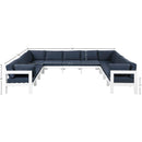  Meridian Nizuc 150" Navy Water Resistant Fabric Upholstered 11 pc Outdoor Patio Modular Sectional IMAGE 7