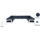  Meridian Nizuc 150" Navy Water Resistant Fabric Upholstered 11 pc Outdoor Patio Modular Sectional IMAGE 8