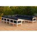  Meridian Nizuc 120" Navy Water Resistant Fabric Upholstered 12 pc Outdoor Patio Modular Sectional IMAGE 2