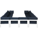 Meridian Nizuc 120" Navy Water Resistant Fabric Upholstered 12 pc Outdoor Patio Modular Sectional IMAGE 3