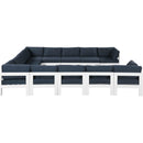  Meridian Nizuc 120" Navy Water Resistant Fabric Upholstered 12 pc Outdoor Patio Modular Sectional IMAGE 4