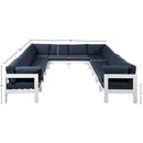  Meridian Nizuc 120" Navy Water Resistant Fabric Upholstered 12 pc Outdoor Patio Modular Sectional IMAGE 7