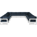  Meridian Nizuc 150" Navy Water Resistant Fabric Upholstered 13 pc Outdoor Patio Modular Sectional IMAGE 1