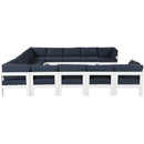  Meridian Nizuc 150" Navy Water Resistant Fabric Upholstered 13 pc Outdoor Patio Modular Sectional IMAGE 4