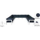  Meridian Nizuc 150" Navy Water Resistant Fabric Upholstered 13 pc Outdoor Patio Modular Sectional IMAGE 8