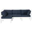  Meridian Nizuc 90" Navy Water Resistant Fabric Upholstered 4 pc Outdoor Patio Modular Sectional IMAGE 11