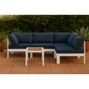  Meridian Nizuc 90" Navy Water Resistant Fabric Upholstered 4 pc Outdoor Patio Modular Sectional IMAGE 2