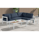  Meridian Nizuc 90" Navy Water Resistant Fabric Upholstered 4 pc Outdoor Patio Modular Sectional IMAGE 3