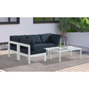  Meridian Nizuc 90" Navy Water Resistant Fabric Upholstered 4 pc Outdoor Patio Modular Sectional IMAGE 4