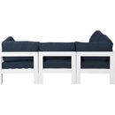  Meridian Nizuc 90" Navy Water Resistant Fabric Upholstered 4 pc Outdoor Patio Modular Sectional IMAGE 5